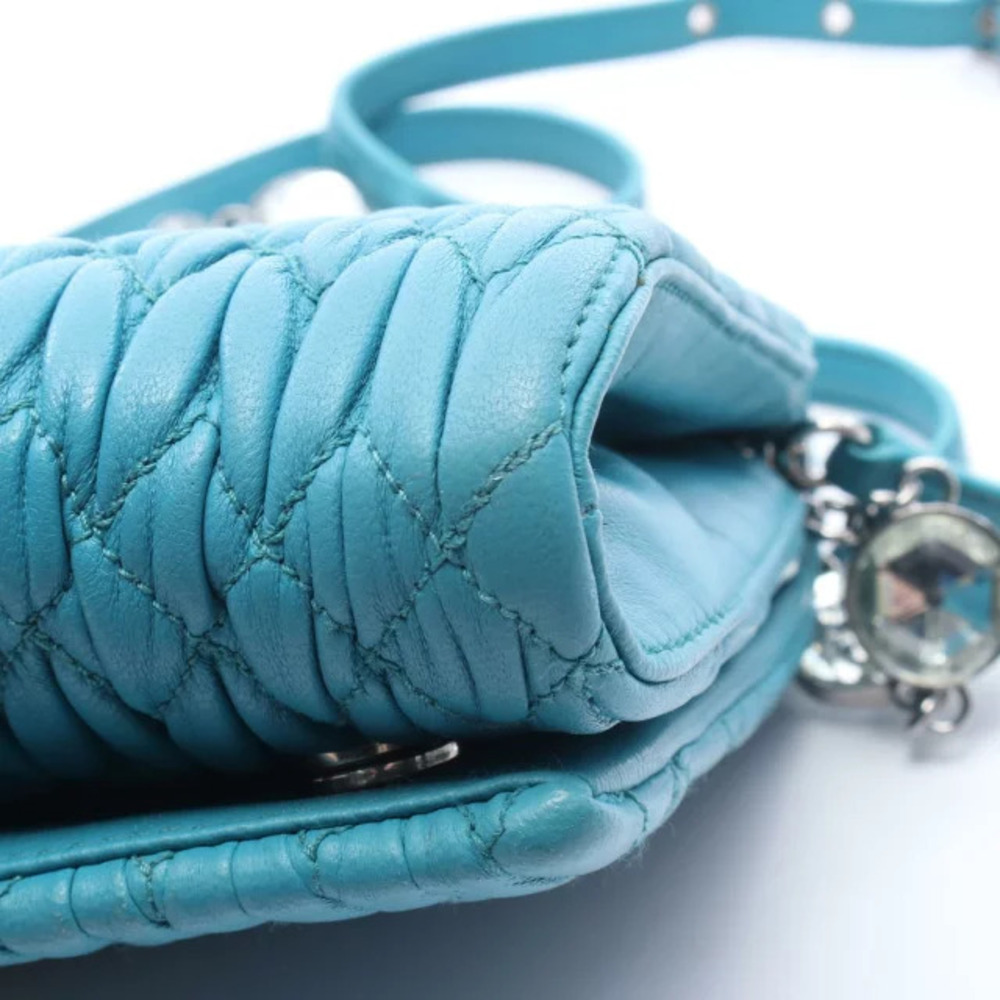 Miu Miu Blue Handbag Leather NAPPA CRISTAL - Picture 5 of 5
